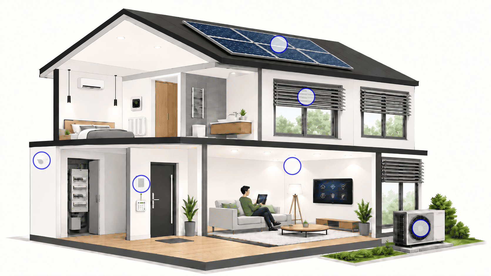 Plan maison jp elec domotique avec bulle
